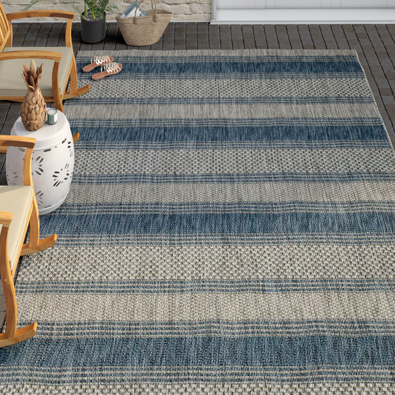 McCall Gray/Navy Indoor/Outdoor Area Rug & Reviews Birch Lane